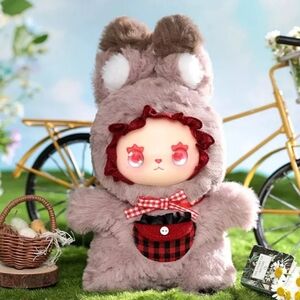 Lovely Emma Gray Little Wolf Pocket Zoo Series Blind Box Plush Keychain